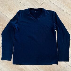 UNIQLO Navy V-Neck Long Sleeve Shirt
